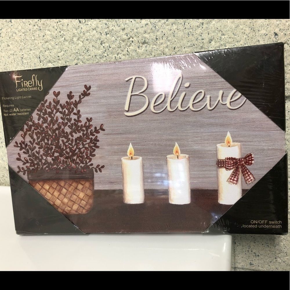 Firefly Lighted Canvas BELIEVE